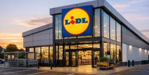 Lidl supermarkt in Soest bij zonsondergang