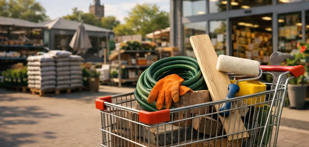 Winkelwagen voor bouwmarkt in Soest op zondag