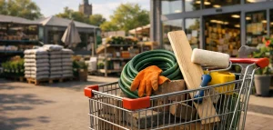 Winkelwagen voor bouwmarkt in Soest op zondag